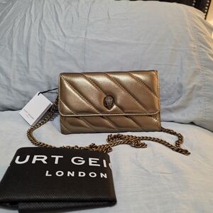 NWT Kurt Geiger London Soho Leather Wallet On A Chain